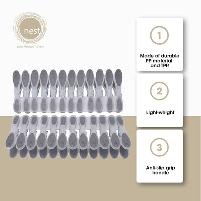 NEST DESIGN LAB Premium | Heavy duty | Durable Clothes Pin Set of 24