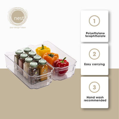NEST DESIGN LAB Premium | Heavy duty | Durable Fridge bin Refrigerator Organizer 37.5x22x10cm Amazing Gift Idea For Any Occasion!