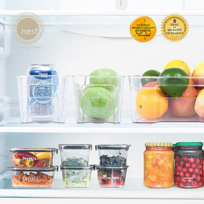 NEST DESIGN LAB Premium | Heavy duty | Durable Fridge bin Refrigerator Organizer 37.5x11x10cm Amazing Gift Idea For Any Occasion!