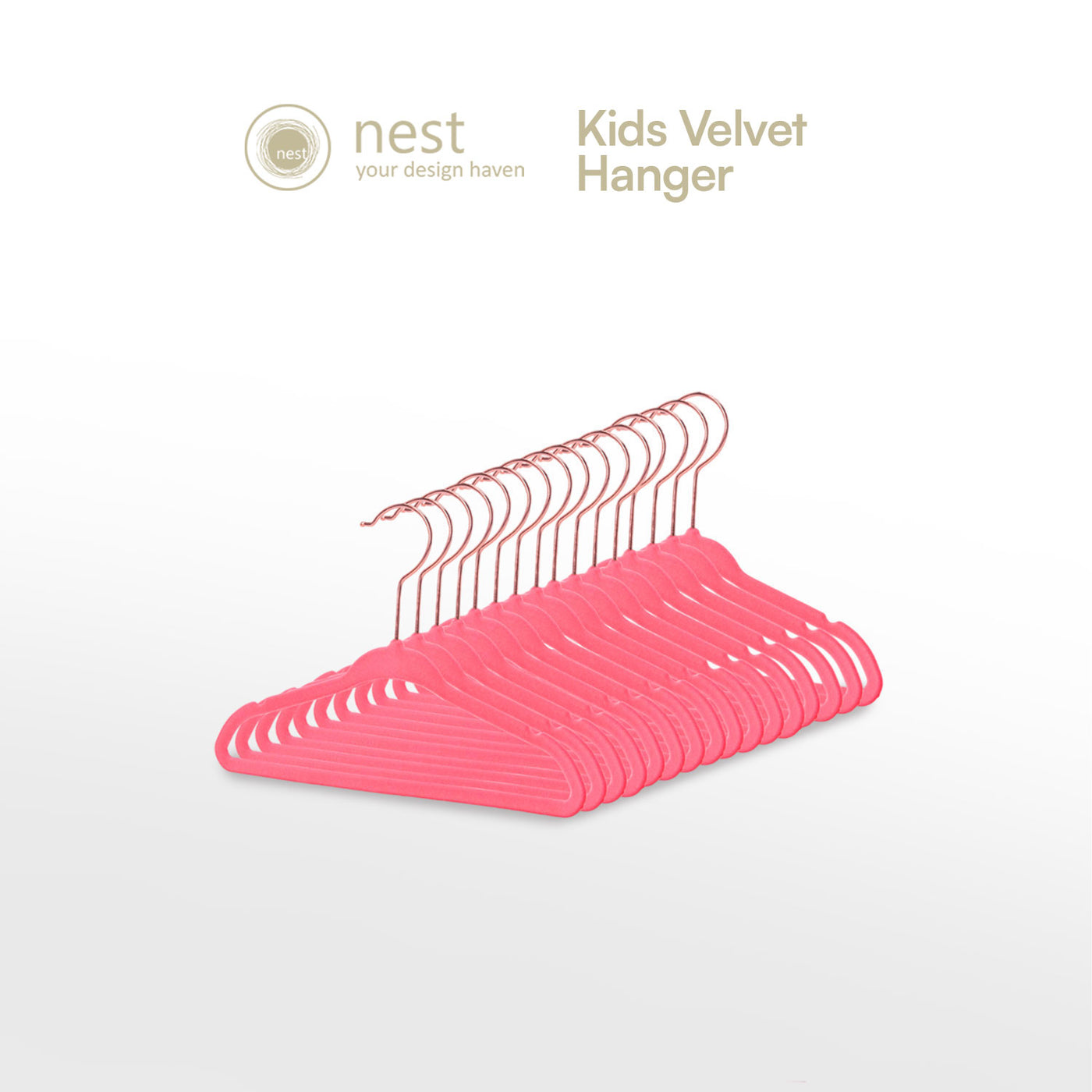 NEST DESIGN LAB Premium Velvet Hanger for Kids 28cm Set of 30