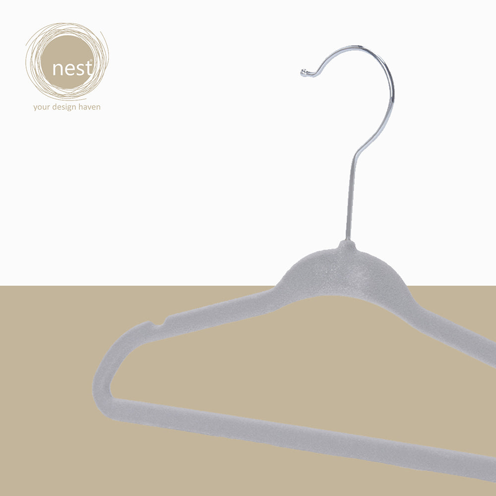 Nest Design Lab Premium Heavy duty Durable Velvet Hanger for Kids 28cm Set of 30