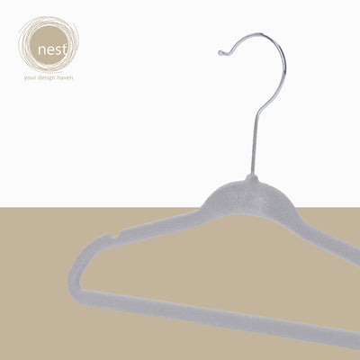 Nest Design Lab Premium Heavy duty Durable Velvet Hanger for Kids 28cm Set of 30