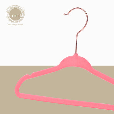 Nest Design Lab Premium Heavy duty Durable Velvet Hanger for Kids 28cm Set of 30
