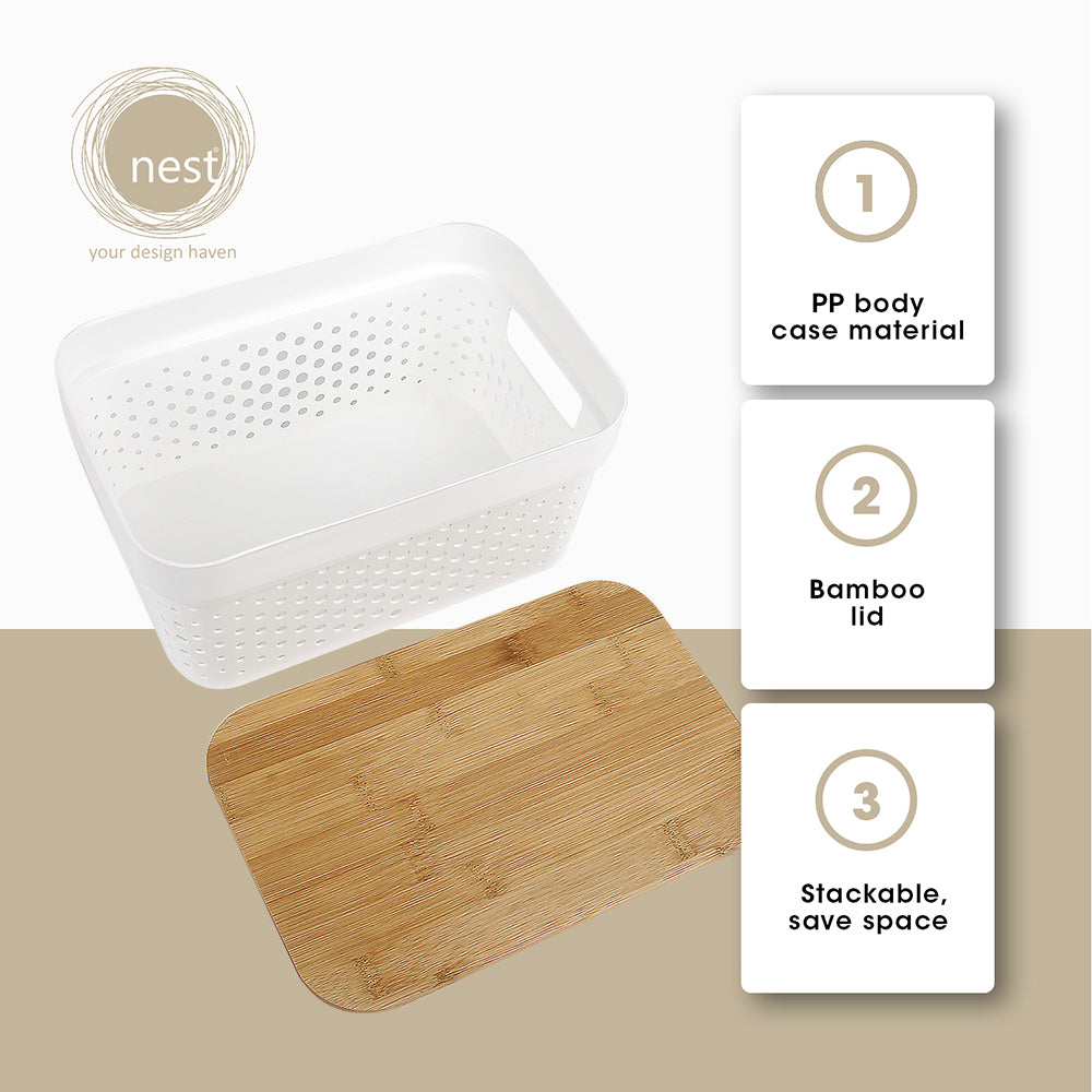 NEST DESIGN LAB Storage Container w/ Bamboo Lid Premium | Heavy duty | Durable | Amazing Gift Idea For Any Occasion!