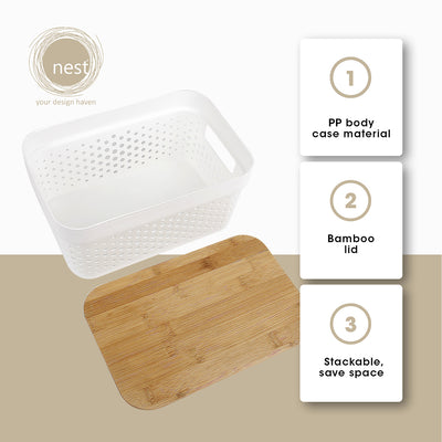 NEST DESIGN LAB Storage Container w/ Bamboo Lid Premium | Heavy duty | Durable | Amazing Gift Idea For Any Occasion!