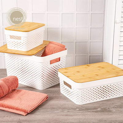 NEST DESIGN LAB Storage Container w/ Bamboo Lid Premium | Heavy duty | Durable | Amazing Gift Idea For Any Occasion!