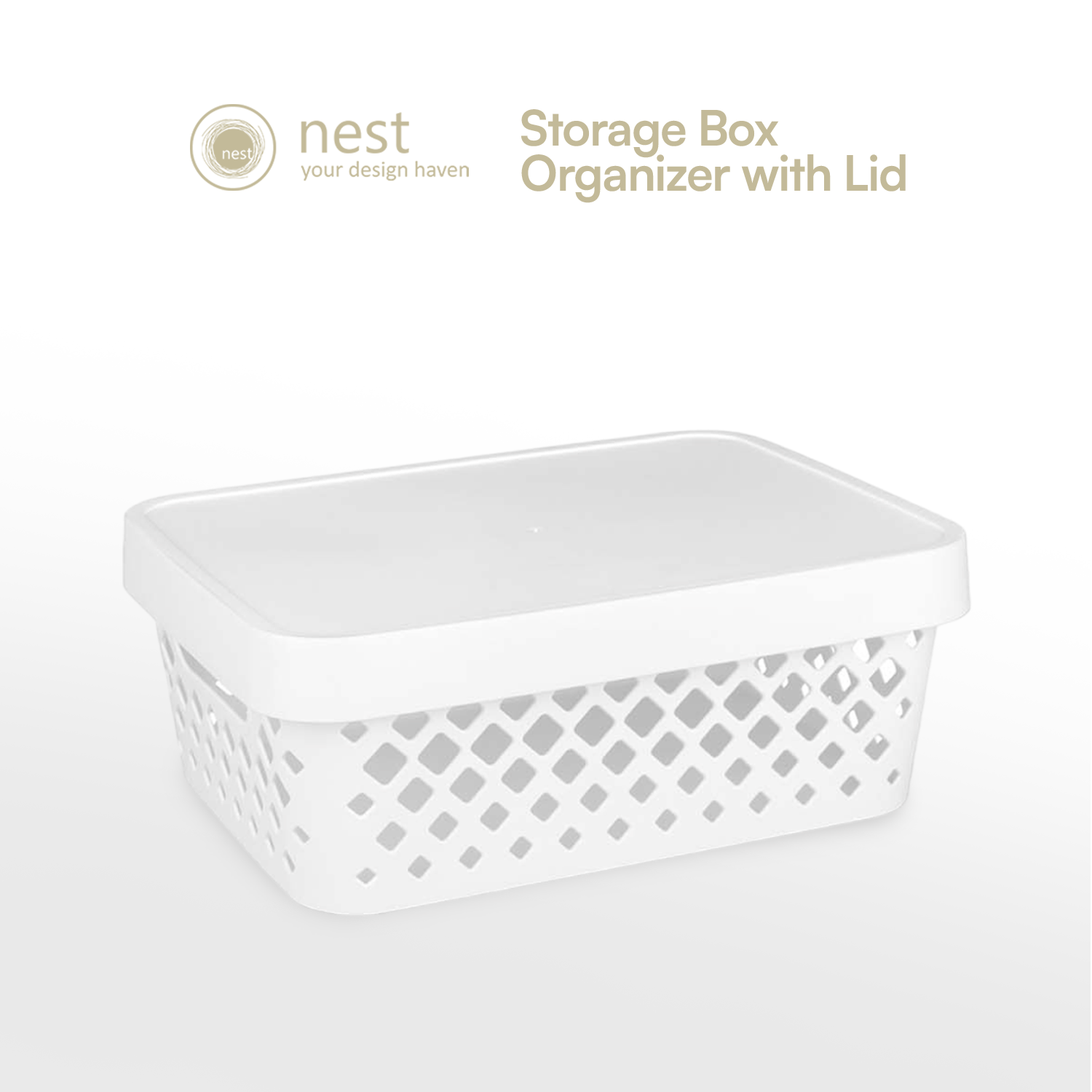 NEST DESIGN LAB Premium Storage Box Organizer with Lid 4.2L/10.5L/16.5L