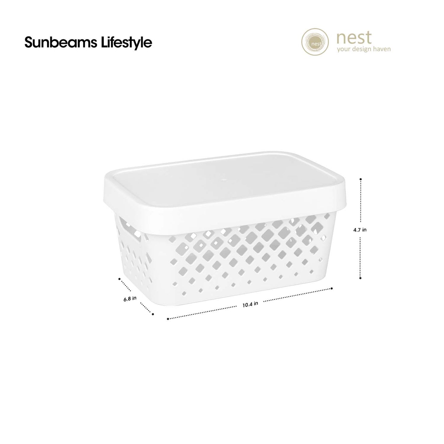 NEST DESIGN LAB Premium Storage Box Organizer with Lid 4.2L/10.5L/16.5L