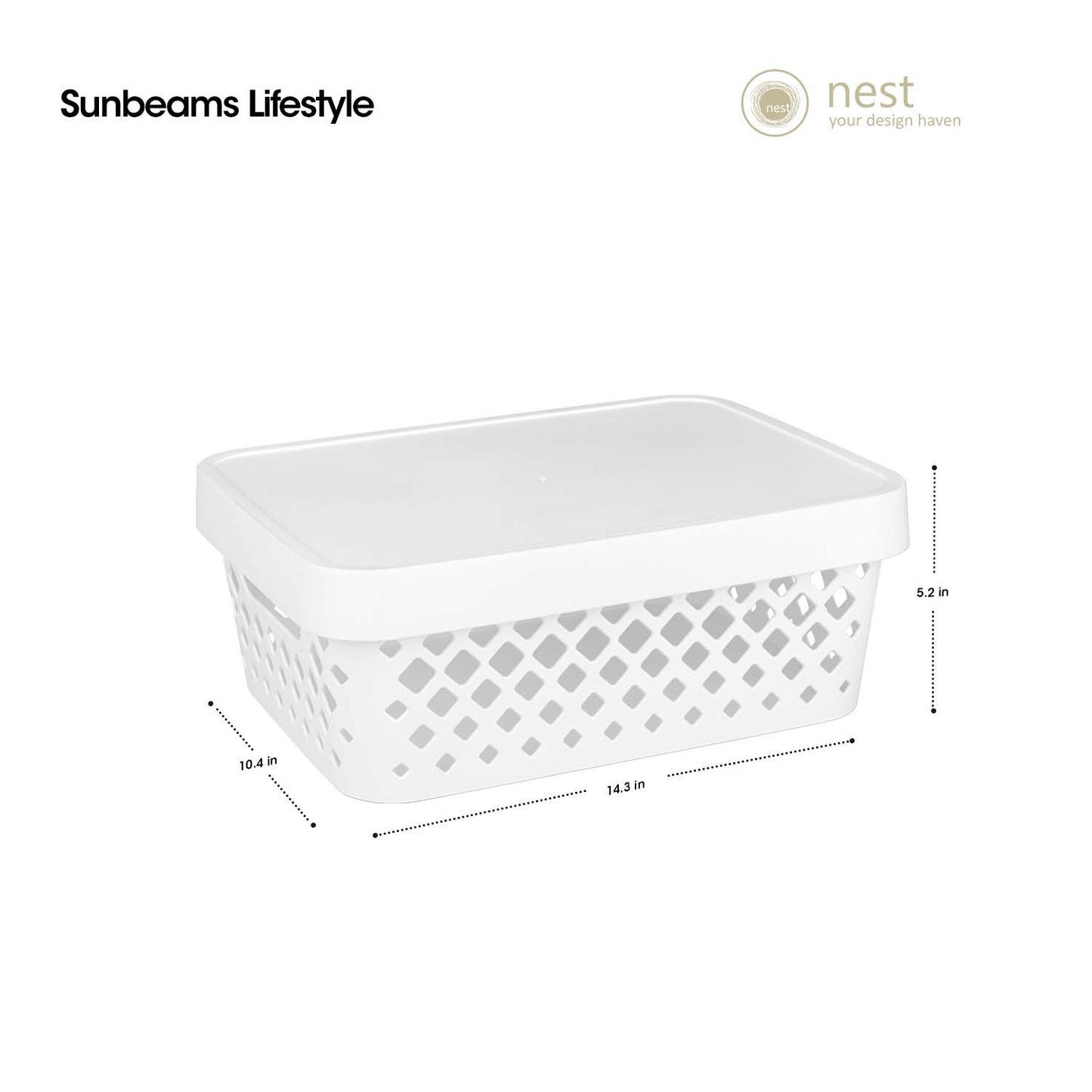 NEST DESIGN LAB Premium Storage Box Organizer with Lid 4.2L/10.5L/16.5L