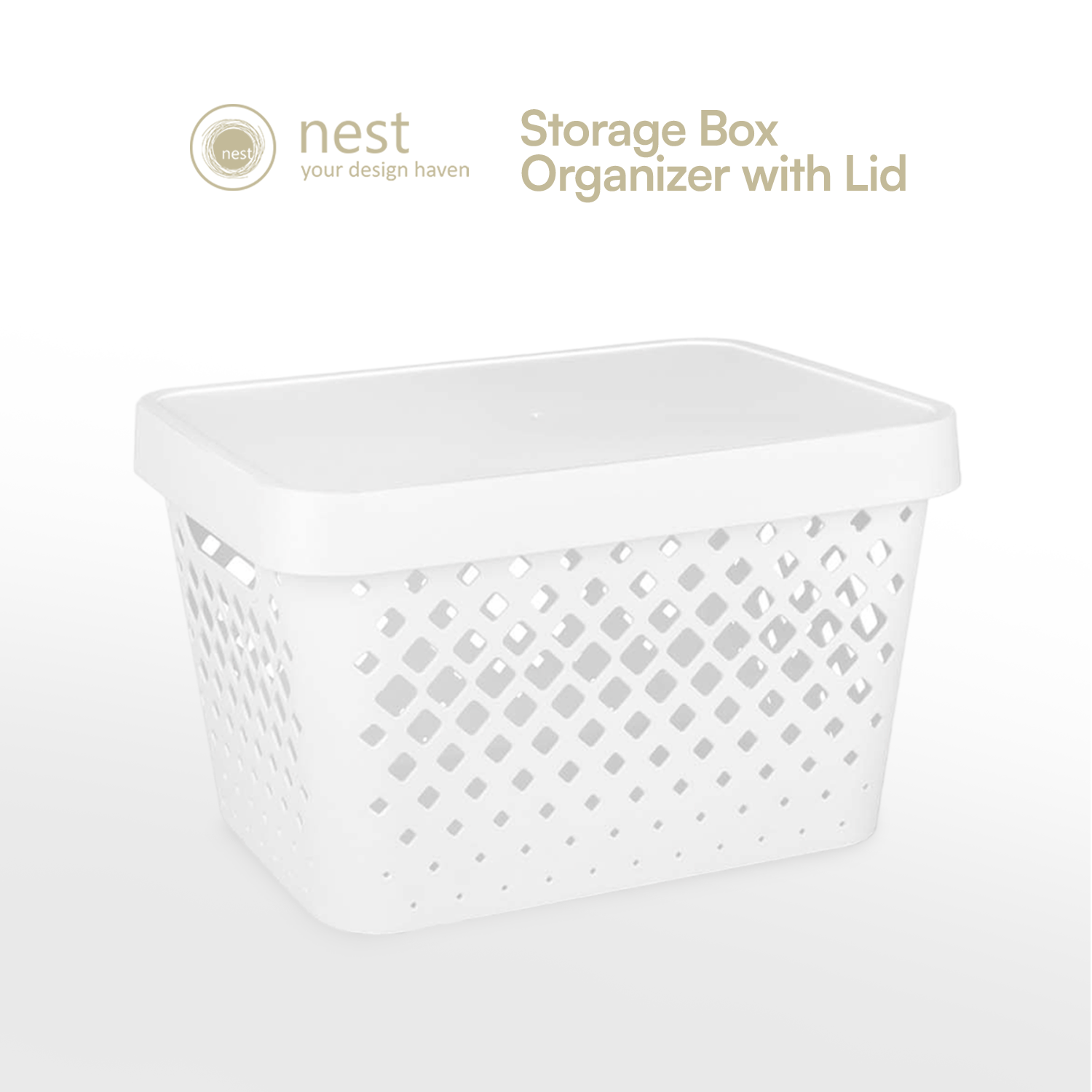 NEST DESIGN LAB Premium Storage Box Organizer with Lid 4.2L/10.5L/16.5L