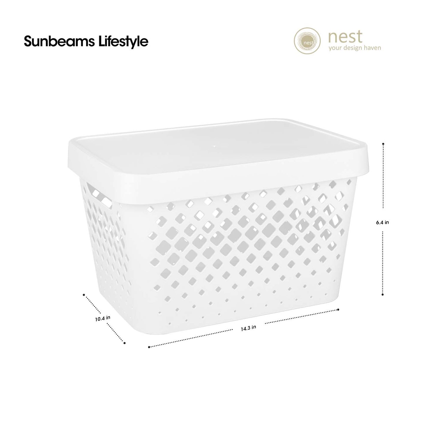 NEST DESIGN LAB Premium Storage Box Organizer with Lid 4.2L/10.5L/16.5L
