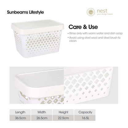 NEST DESIGN LAB Premium Storage Box Organizer with Lid 4.2L/10.5L/16.5L