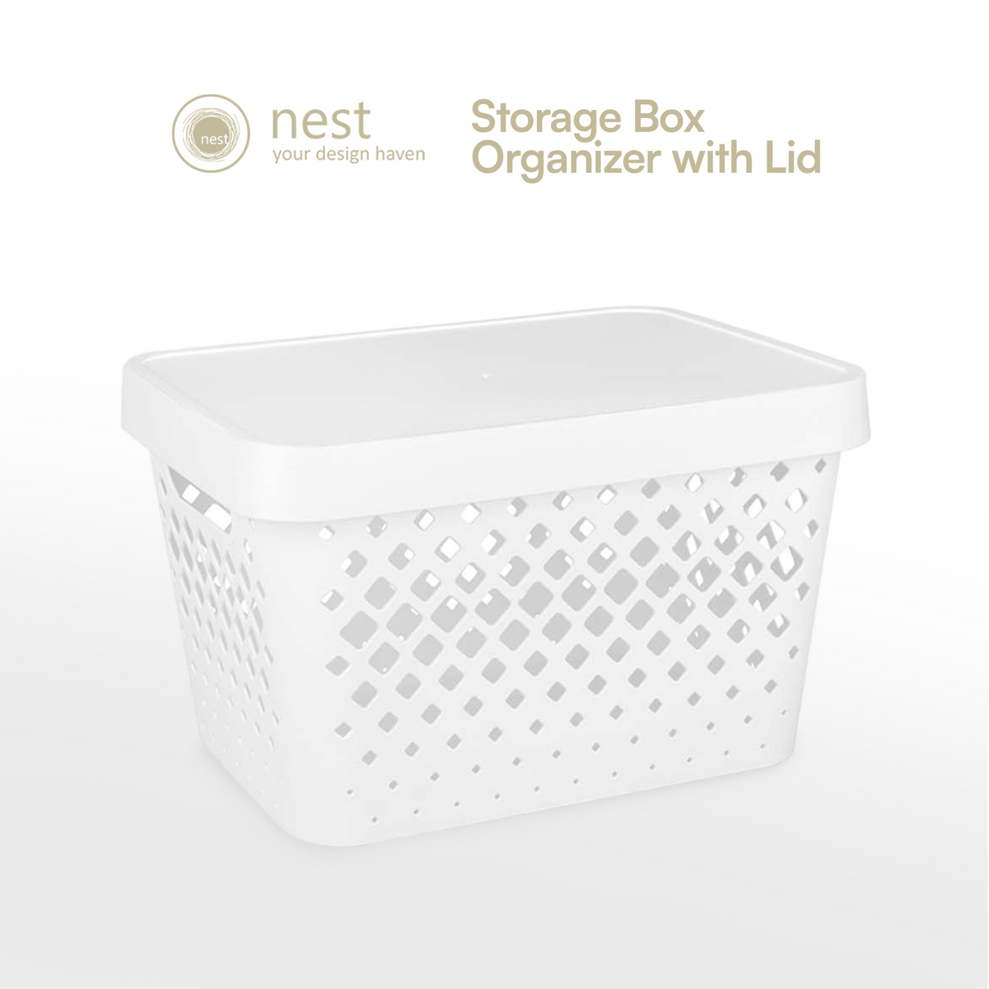 NEST DESIGN LAB Premium Storage Box Organizer with Lid 4.2L/10.5L/16.5L