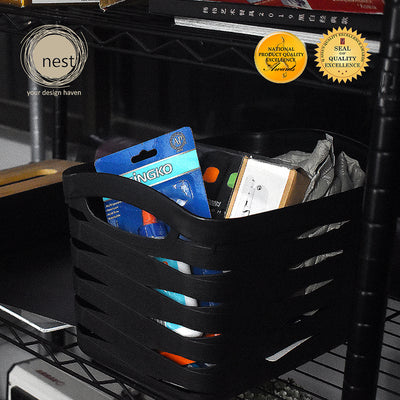 NEST DESIGN LAB Premium | Heavy duty | Durable Storage Basket 12L Set of 3