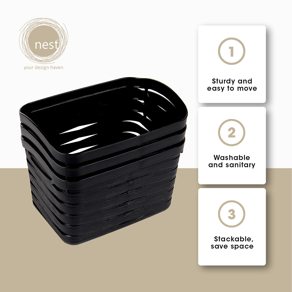 NEST DESIGN LAB Premium | Heavy duty | Durable Storage Basket 12L Set of 3