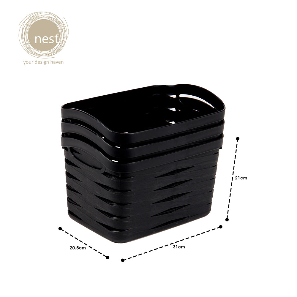 NEST DESIGN LAB Premium | Heavy duty | Durable Storage Basket 12L Set of 3
