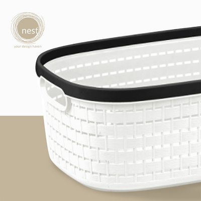 NEST DESIGN LAB Multi-Purpose Knit Rattan  Storage Basket Modern Italian Design Amazing Gift Idea For Any Occasion!