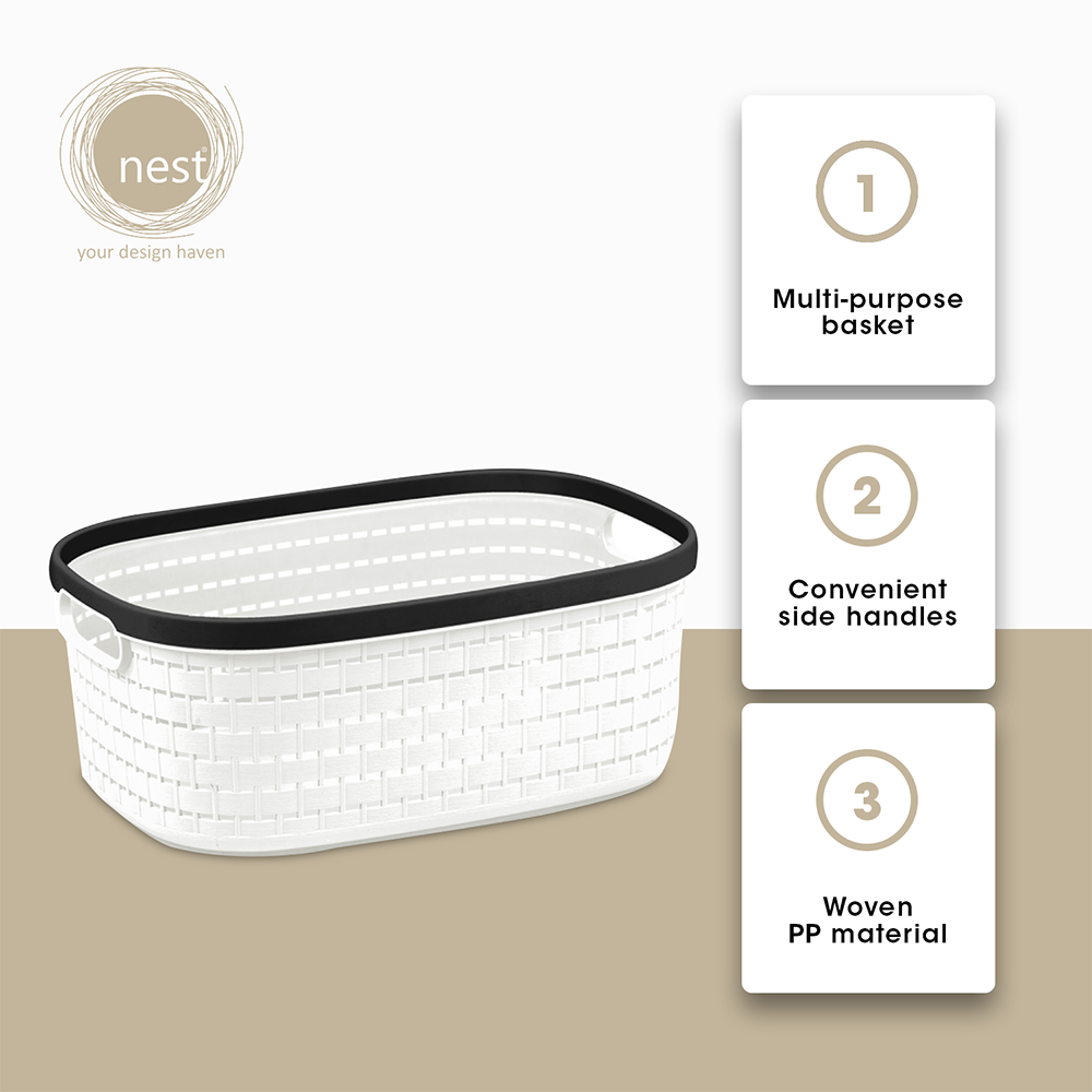 NEST DESIGN LAB Multi-Purpose Knit Rattan  Storage Basket Modern Italian Design Amazing Gift Idea For Any Occasion!