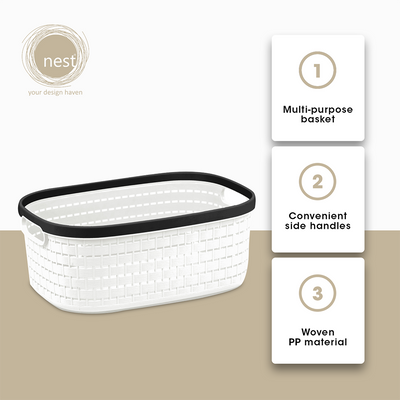 NEST DESIGN LAB Multi-Purpose Knit Rattan  Storage Basket Modern Italian Design Amazing Gift Idea For Any Occasion!
