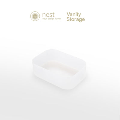 NEST DESIGN LAB Vanity Kit Storage Organizer Bin - White