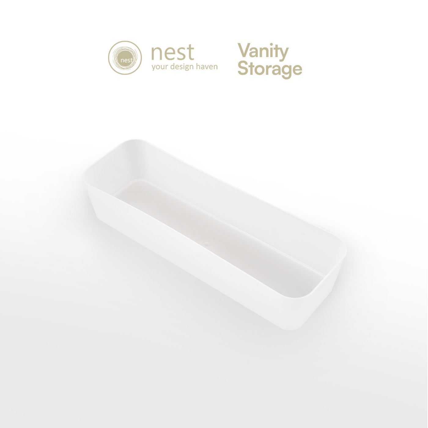 NEST DESIGN LAB Vanity Kit Storage Organizer Bin - White