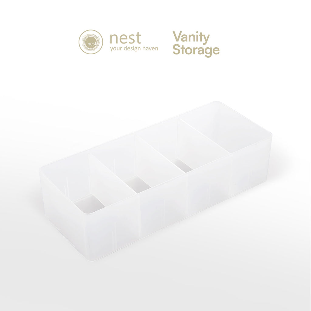 NEST DESIGN LAB Vanity Kit Storage Organizer Bin - White