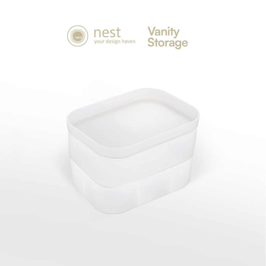 NEST DESIGN LAB Vanity Kit Storage Organizer Bin - White