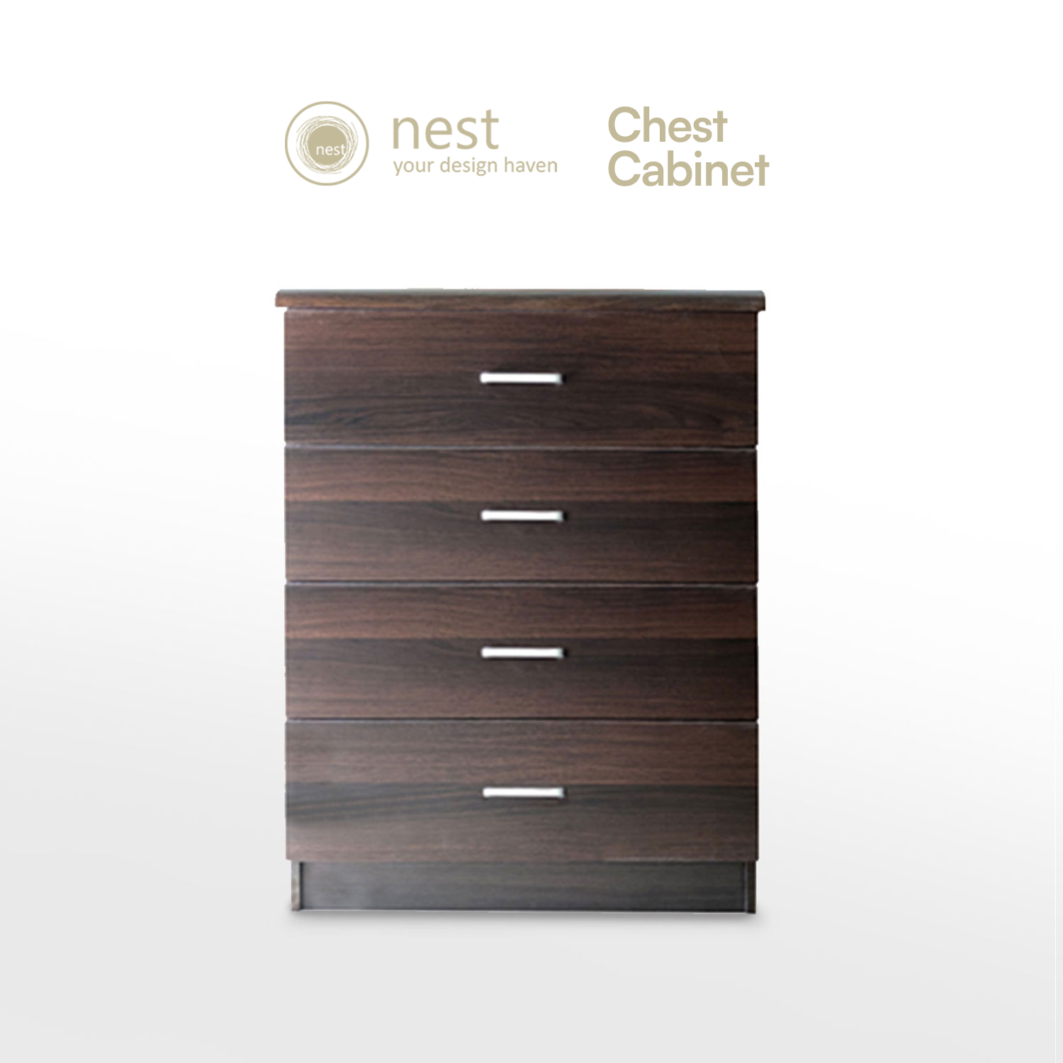 NEST DESIGN LAB Premium 4 Layer Chest TV Cabinet Drawer Wenge