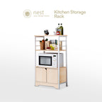NEST DESIGN LAB Premium Kitchen Storage Rack with Cabinet Layer - Maple