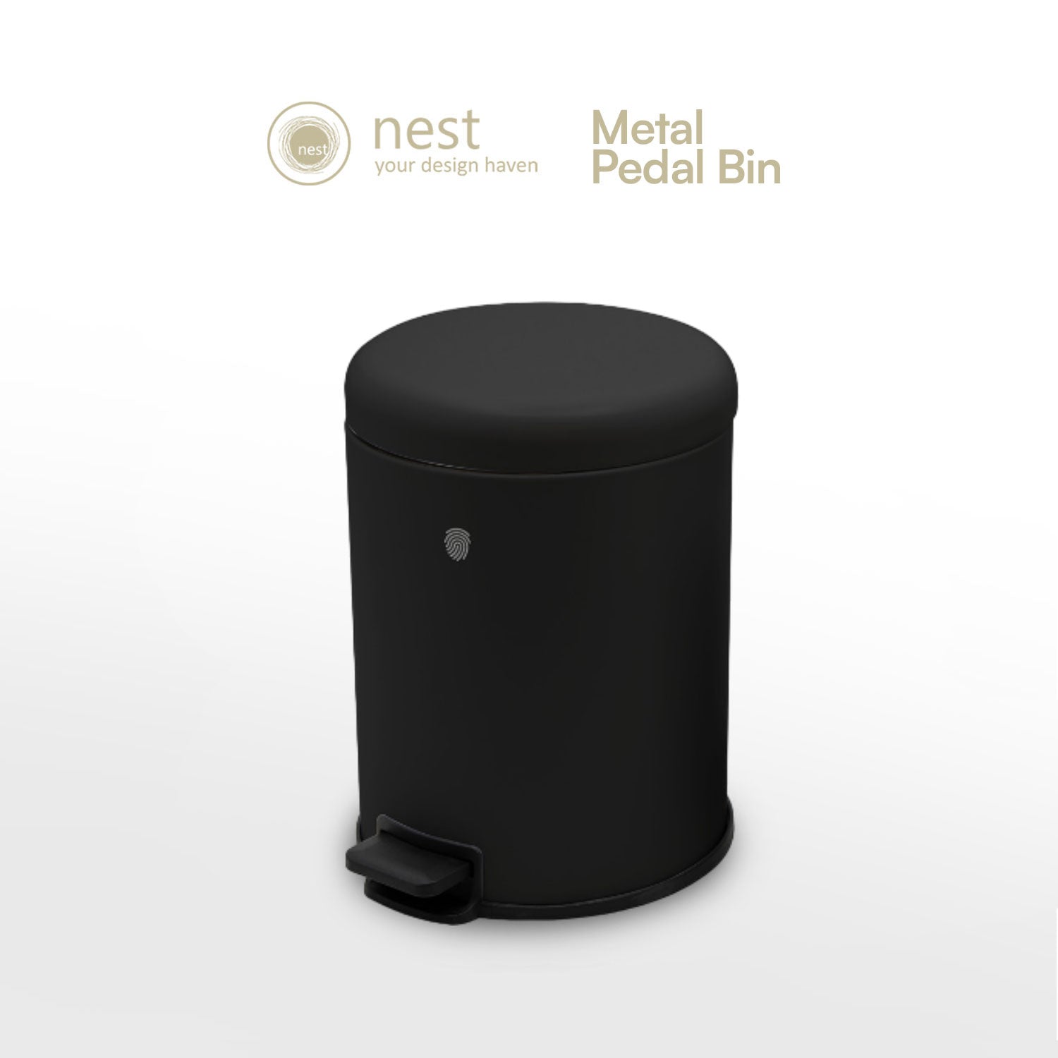 NEST DESIGN LAB Pedal Bin 5L - Premium Metal Soft Close Lid