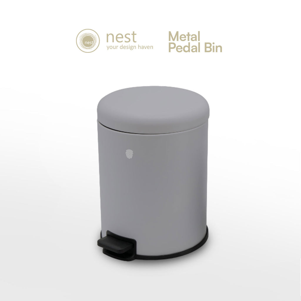 NEST DESIGN LAB Pedal Bin 5L - Premium Metal Soft Close Lid