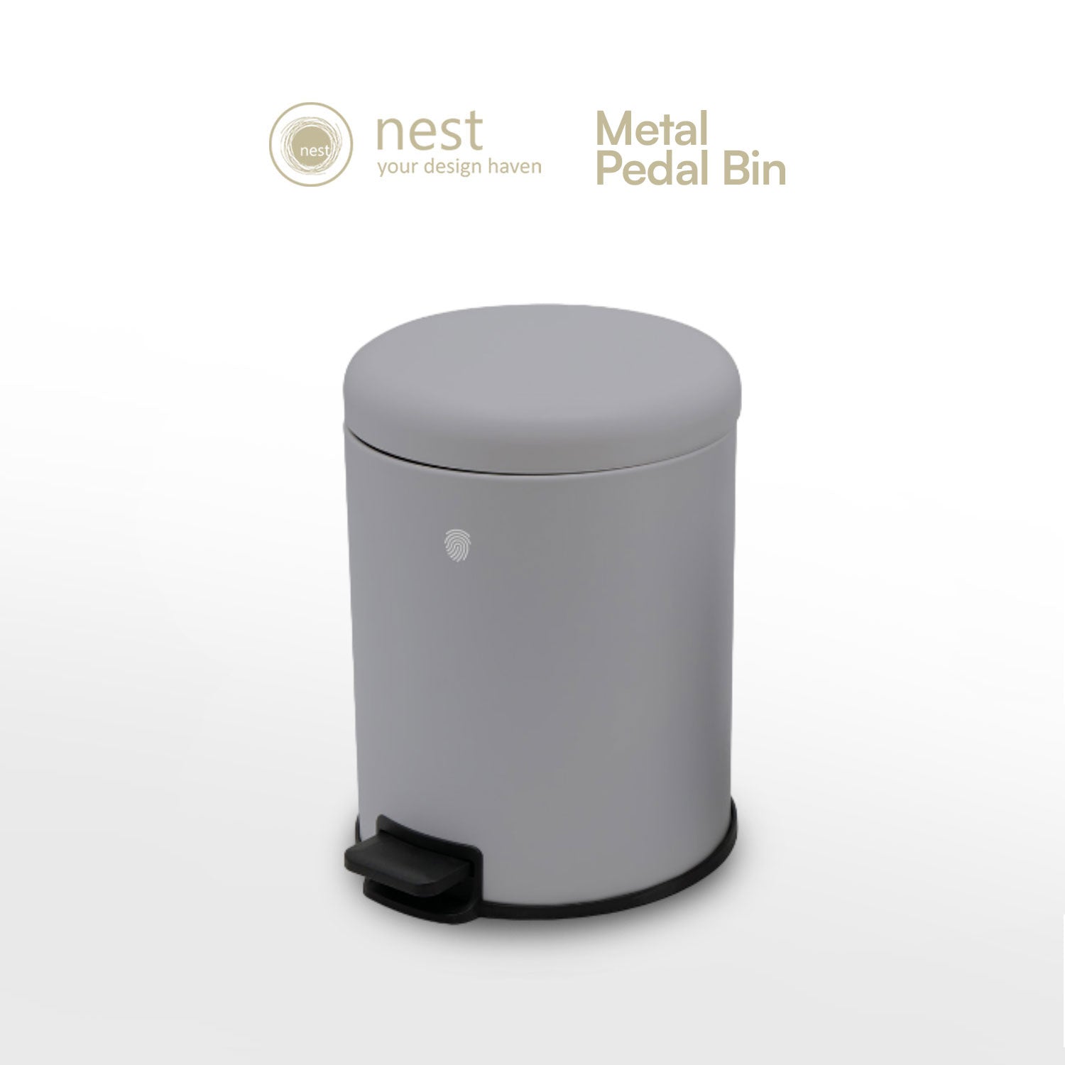 NEST DESIGN LAB Pedal Bin 5L - Premium Metal Soft Close Lid