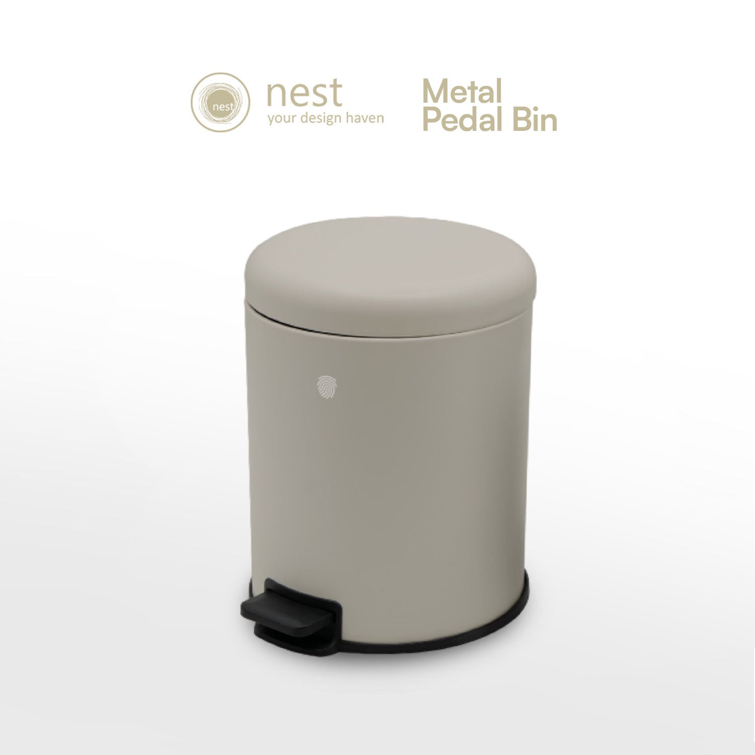 NEST DESIGN LAB Pedal Bin 5L - Premium Metal Soft Close Lid