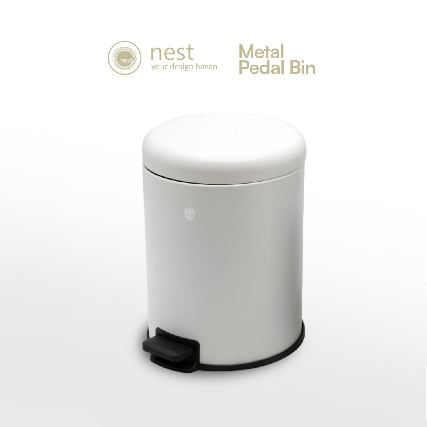 NEST DESIGN LAB Pedal Bin 5L - Premium Metal Soft Close Lid