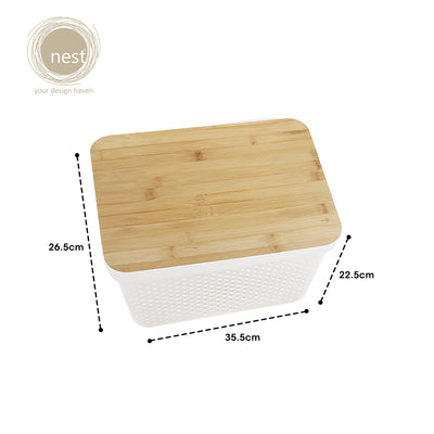 NEST DESIGN LAB Storage Container w/ Bamboo Lid Premium | Heavy duty | Durable | Amazing Gift Idea For Any Occasion!