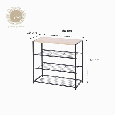 NEST DESIGN LAB 4L Storage Shoe Rack 63cm X 30cm X 63cm Condo Living Modern Italian Design Amazing Gift Idea For Any Occasion!