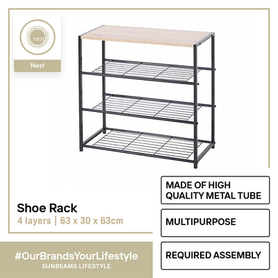 NEST DESIGN LAB 4L Storage Shoe Rack 63cm X 30cm X 63cm Condo Living Modern Italian Design Amazing Gift Idea For Any Occasion!