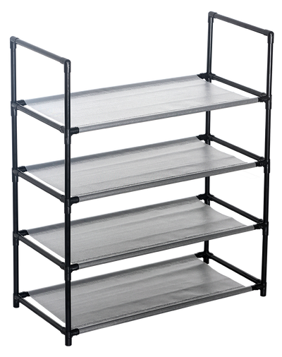 NEST DESIGN LAB Premium 4 Layer Shoe Rack Black Tarp