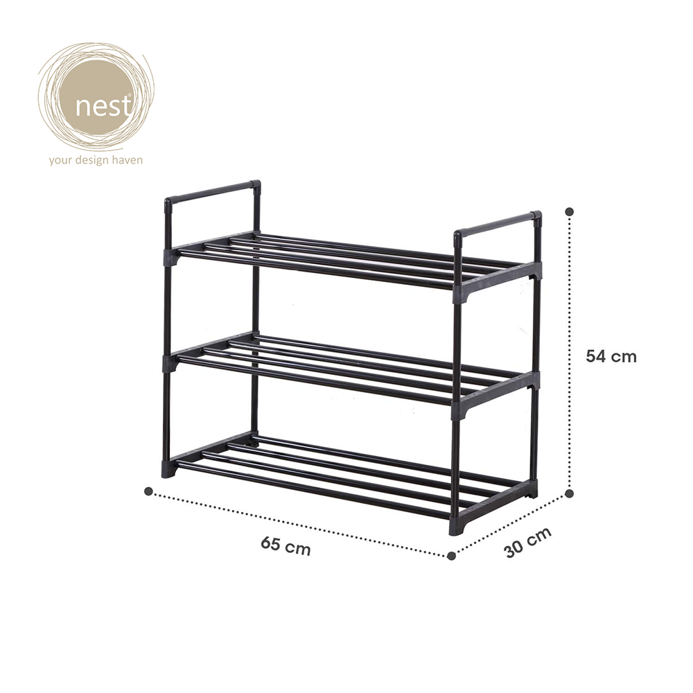 4-Tier Iron Shoe Rack with 2 Placement Modes for Entryway : BidBud