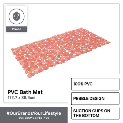 PRIMEO Premium PVC Bath Mat w/ Suction Multi-Purpose Mat 70x35cm Modern Italian Design Amazing Gift Idea For Any Occasion!