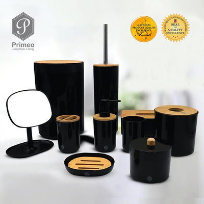 PRIMEO Premium Bamboo Toilet Roll Holder 13x13x13cm Modern Italian Design Amazing Gift Idea For Any Occasion!