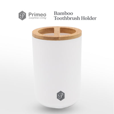 PRIMEO Premium Bamboo Tooth Brush Holder