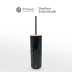 PRIMEO Premium Bamboo Toilet Bowl Brush with Holder