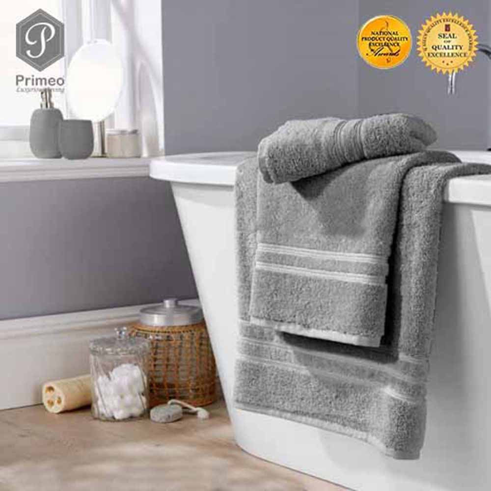PRIMEO Premium 100% Cotton Bath Towel 520gsm Soft High Absorbent Set of 2 Modern Italian Design Amazing Gift Idea For Any Occasion!