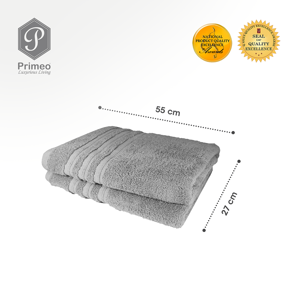 PRIMEO Premium 100% Cotton Bath Towel 520gsm Soft High Absorbent Set of 2 Modern Italian Design Amazing Gift Idea For Any Occasion!