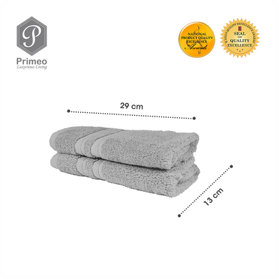 PRIMEO Premium 100% Cotton Hand Towel 520gsm Soft High Absorbent Set of 2 Modern Italian Design Amazing Gift Idea For Any Occasion!