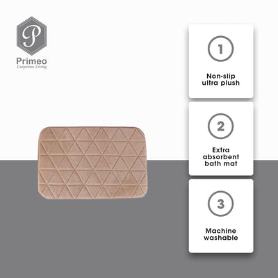 PRIMEO Premium Anti-Slip Memory Foam Mat High Absorbent Modern Italian Design Amazing Gift Idea For Any Occasion!