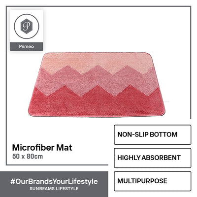 PRIMEO Premium Anti-Slip Microfiber Bath Mat High Absorbent Modern Italian Design Amazing Gift Idea For Any Occasion!