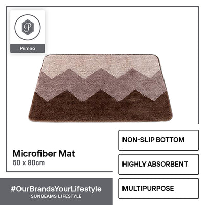 PRIMEO Premium Anti-Slip Microfiber Bath Mat High Absorbent Modern Italian Design Amazing Gift Idea For Any Occasion!