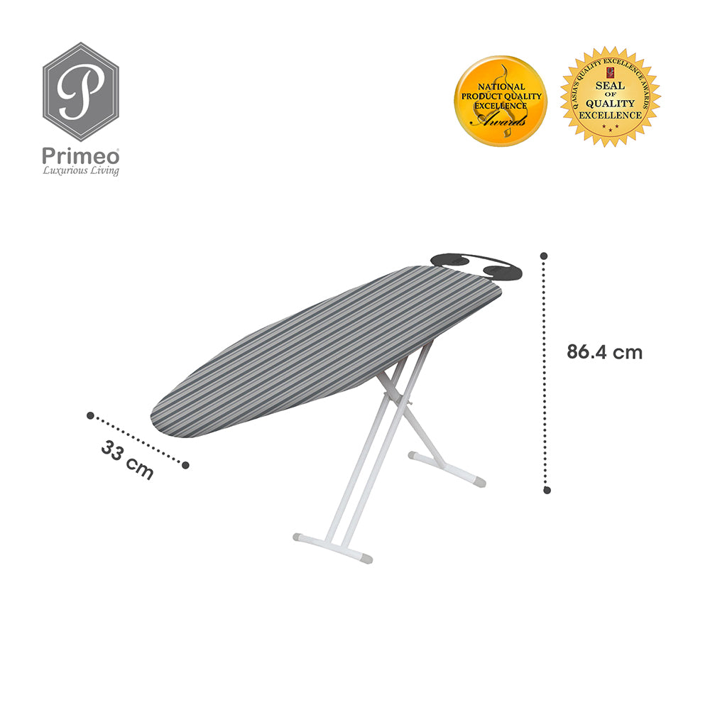 PRIMEO Premium Metal Ironing Board 110cm X 33cm X 86cm Modern Italian Design Amazing Gift Idea For Any Occasion!